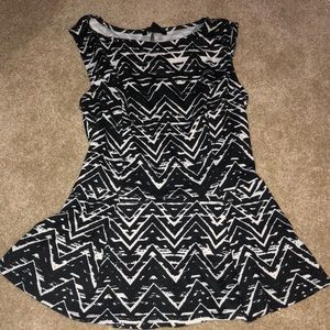 Black and White Peplum Shirt